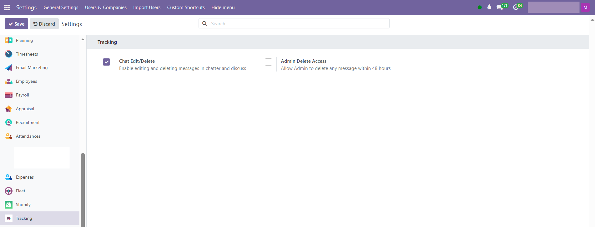 Odoo Chat Module